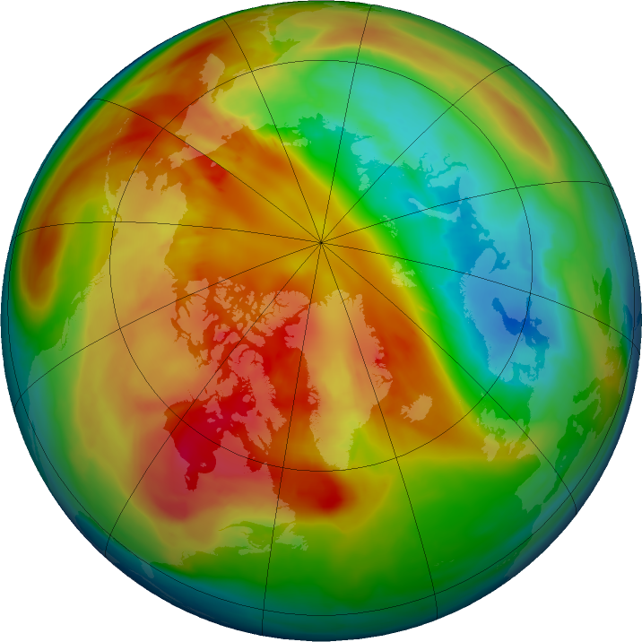 Arctic ozone map for 02 March 2016